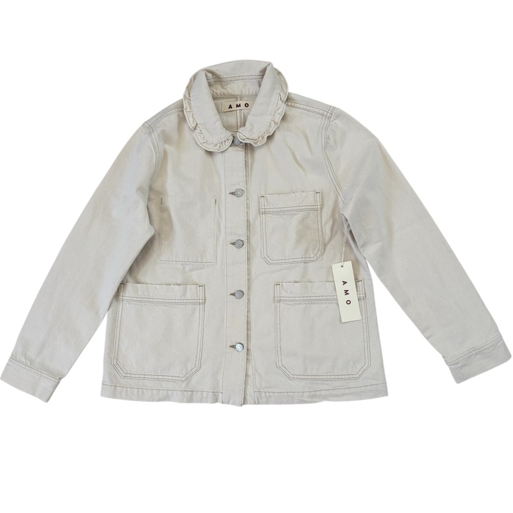 NWT AMO Vic Denim Jacket Natural Wash Size Large